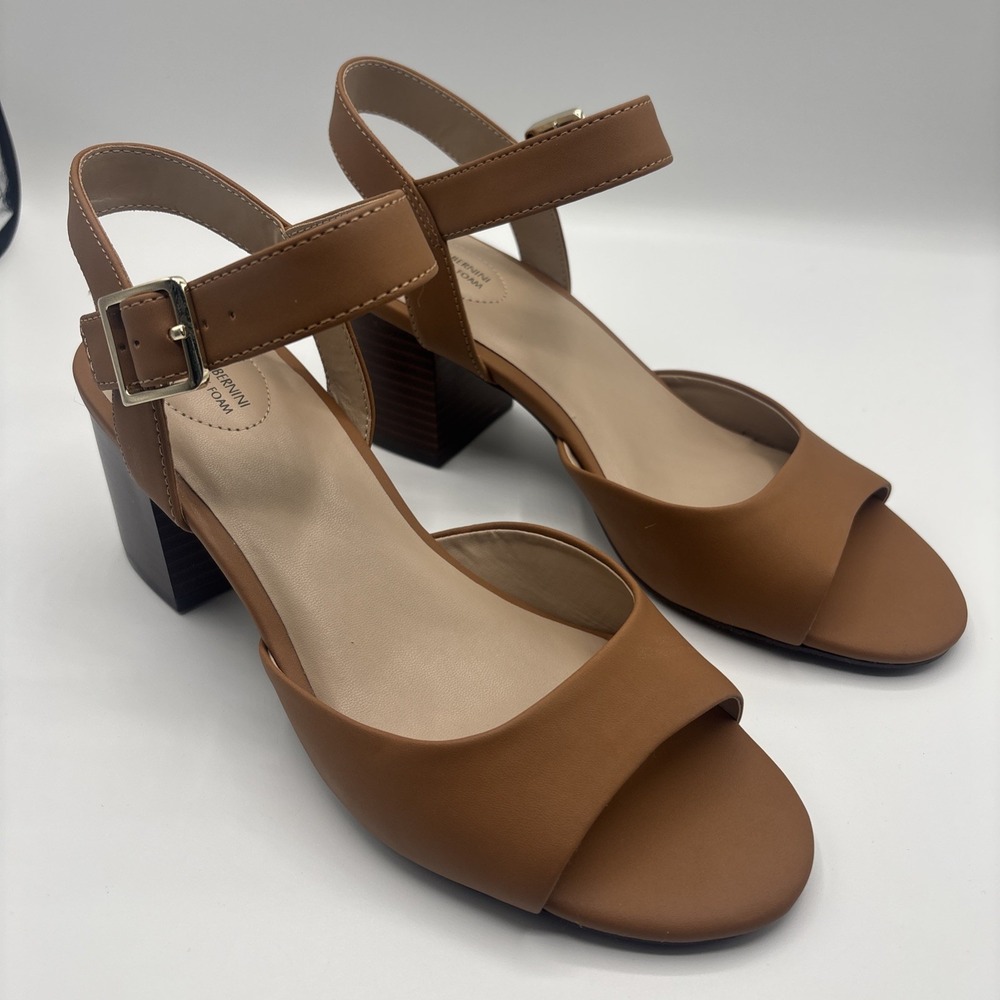 Giani Bernini Womens TOWNSONN Memory Foam Peep Toe Block Heels Shoes Size 7.5M